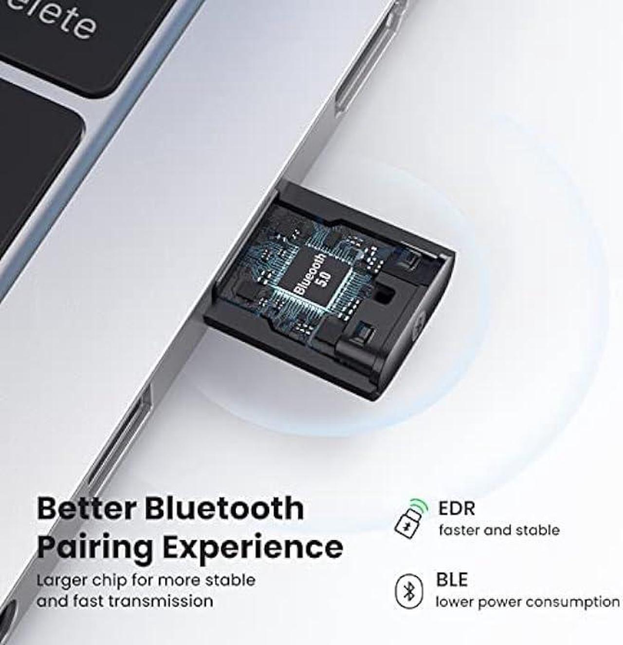 Alt view image 2 of 6 - UGREEN USB Bluetooth Adapter for PC, 5.0 Bluetooth Dongle Receiver [Windows 11/10/8.1 Driver-Free], Compatible with Desktop, Laptop, Mouse, Keyboard, Headsets, Speakers, PS4/ Xbox Controllers