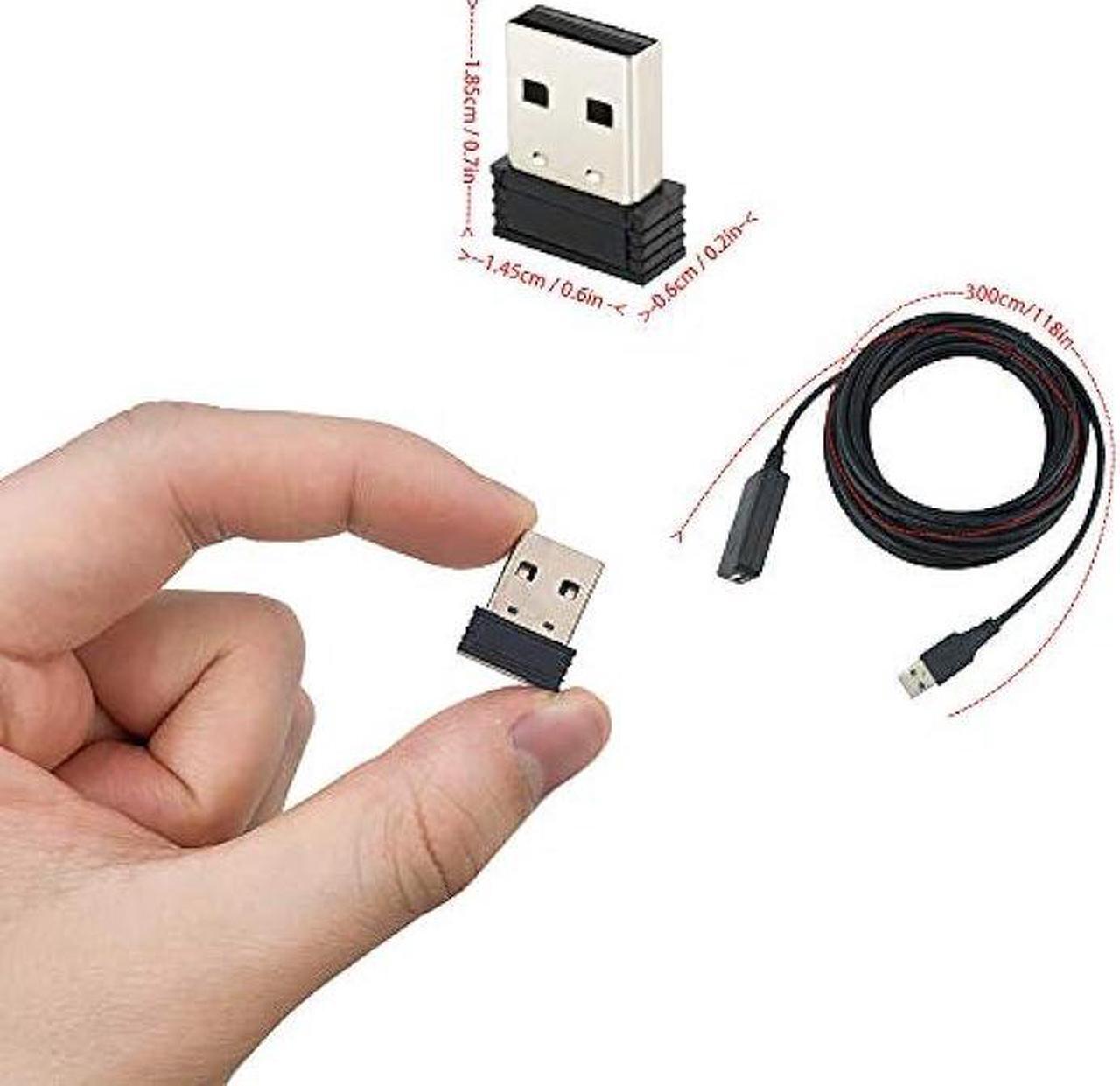 Alt view image 2 of 7 - USB ANT+ Stick Dongle Adapter Wireless Receiver for Zwift, TheSufferfest, TrainerRoad, Rouvy to Upgrade Bike Trainer (with 3 Meters Extension Cable)