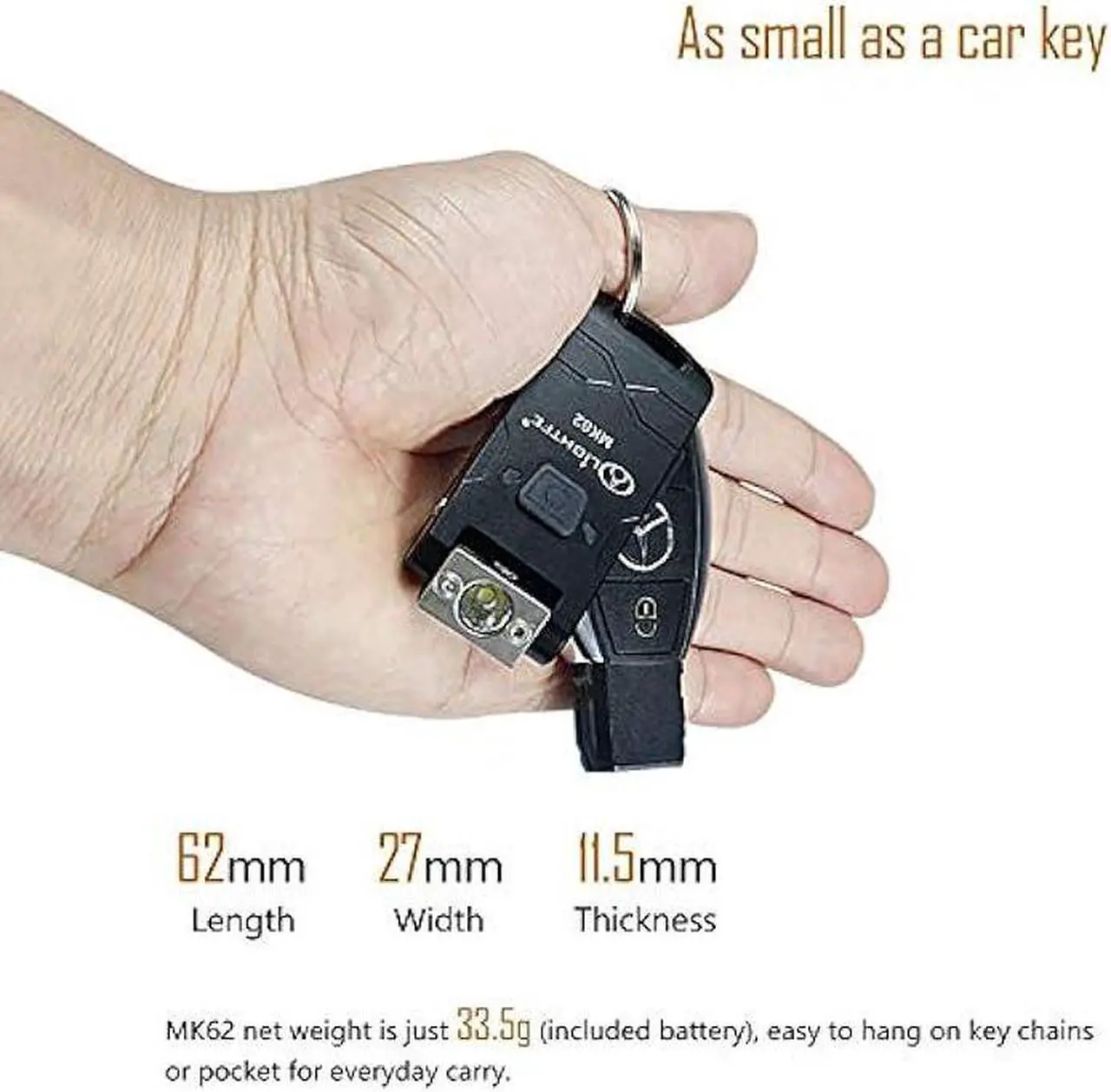 Alt view image 2 of 6 - LIGHTFE MK62 Mini Keychain Flashlight USB Rechargeable CREE LED Flashlight 350 Lumens Knuckle Head Long Runtime High Waterproof for Everyday Carry Camping Emergency LED Light Torch