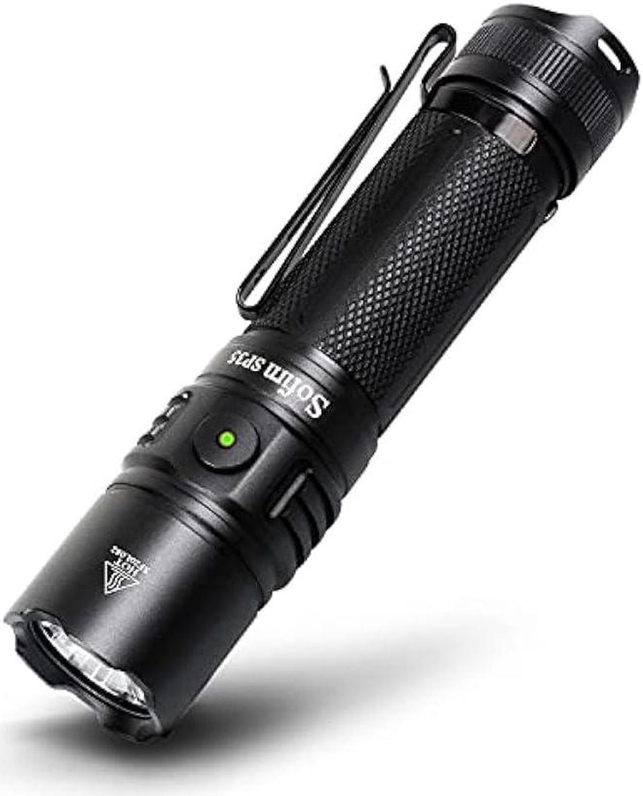 sofirn SP35 2000 Lumen EDC Flashlight, Super Bright USB-C Rechargeable Flashlight with Pocket Clip, IPX8 Water Resistant LED Torch, for Outdoor Camping Hiking Hunting Fishing Emergency