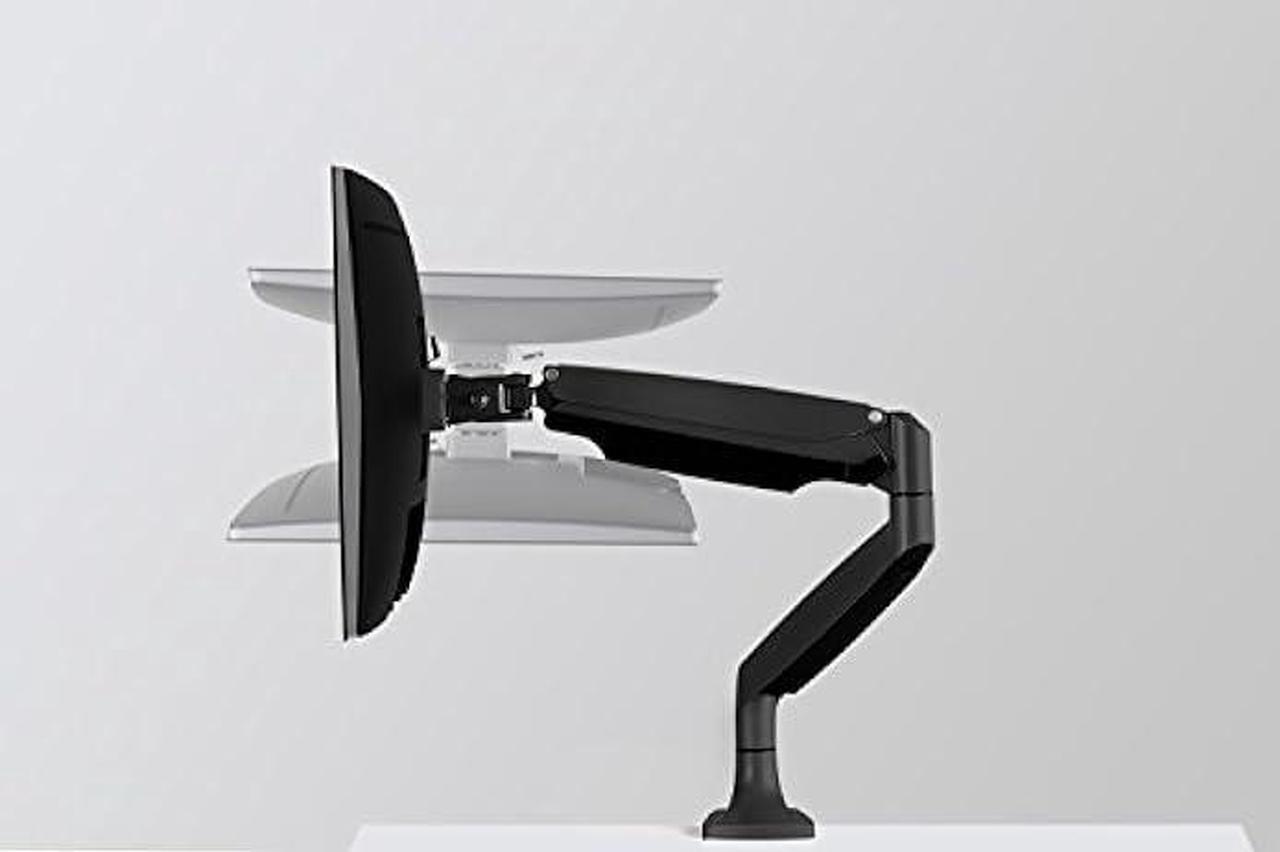Alt view image 4 of 6 - Mount-It! Single Monitor Arm Desk Mount | Gas Spring Monitor Arm | Full Motion Articulating Height Adjustable | Fits 21 22 23 24 27 30 32 Inch VESA Compatible Computer Screen | Clamp and Grommet Base