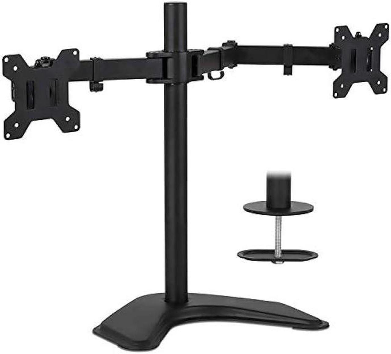 Main image of Mount-It! Dual Monitor Stand | 2 Monitor Mount Fits 19 20 21.5 24 27 29 32 Inch Computer Screens | Free Standing and Grommet Bases | Two Heavy Duty Tilt Swivel Height Adjustable Arms | VESA Compatible