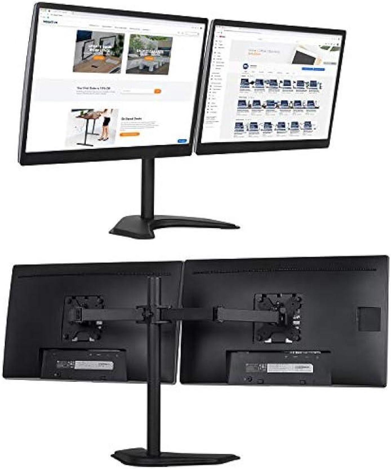 Alt view image 2 of 6 - Mount-It! Dual Monitor Stand | 2 Monitor Mount Fits 19 20 21.5 24 27 29 32 Inch Computer Screens | Free Standing and Grommet Bases | Two Heavy Duty Tilt Swivel Height Adjustable Arms | VESA Compatible