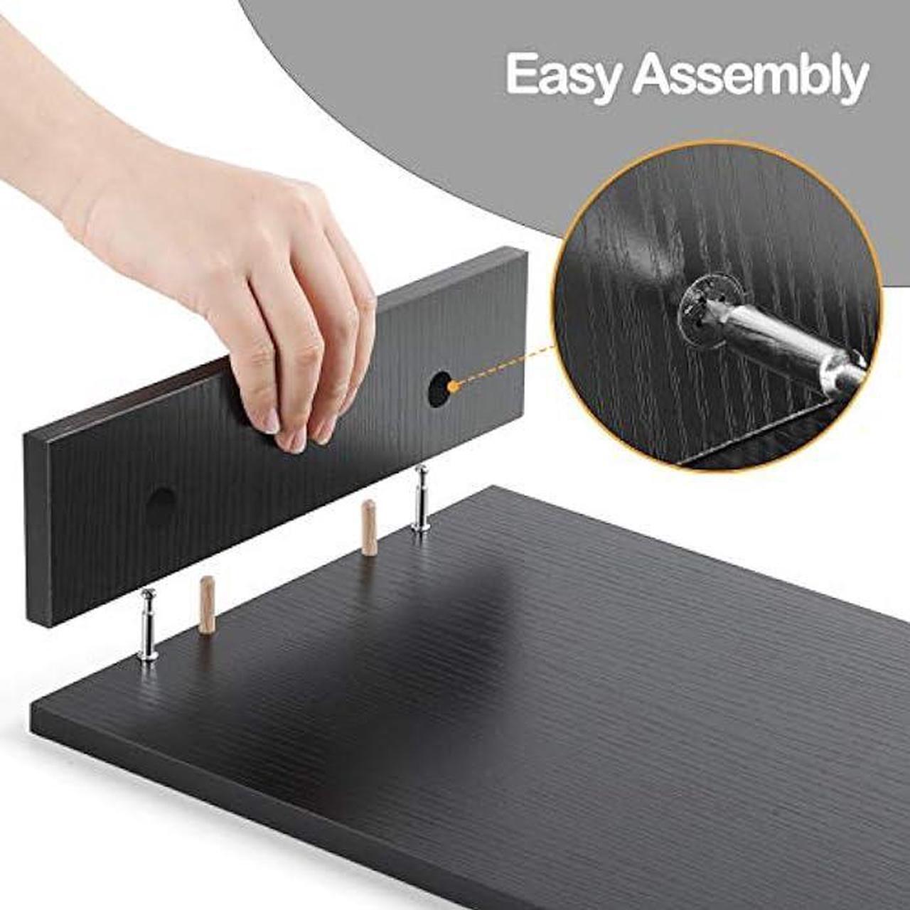 Alt view image 5 of 6 - AMERIERGO Dual Monitor Stand Riser for 2 Monitors, Monitor Stand for Desk, Adjustable Computer Monitor Stand with 2 Slot, Multifunctional Desktop Organizer Stand for Laptop, PC, Computer, Printer