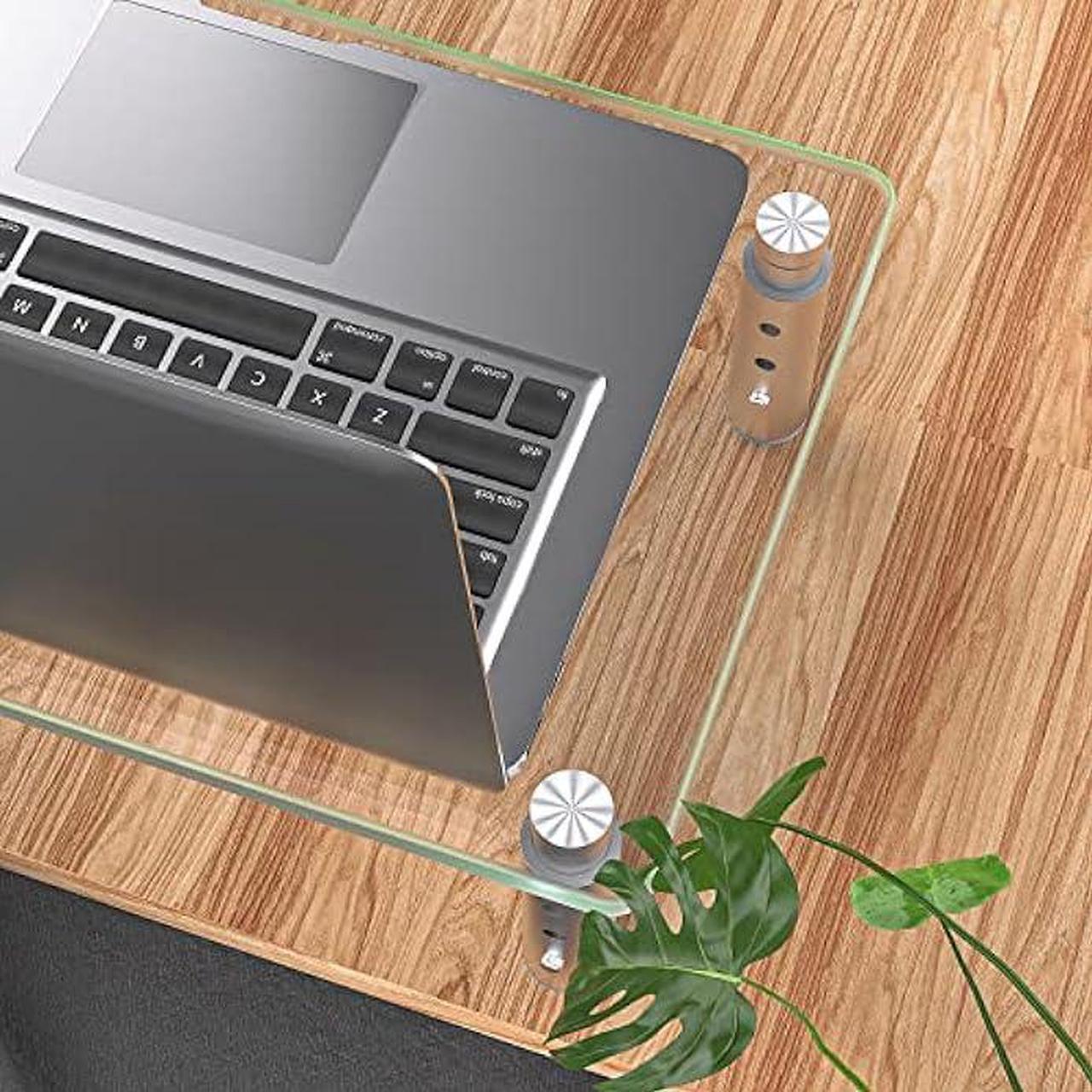Alt view image 2 of 6 - Hemudu Monitor Stand -3 Adjustable Height Monitor Riser, Computer Monitor Stand, Desktop Organizer, Monitor Stand Riser for PC, Computer, Laptop Clear