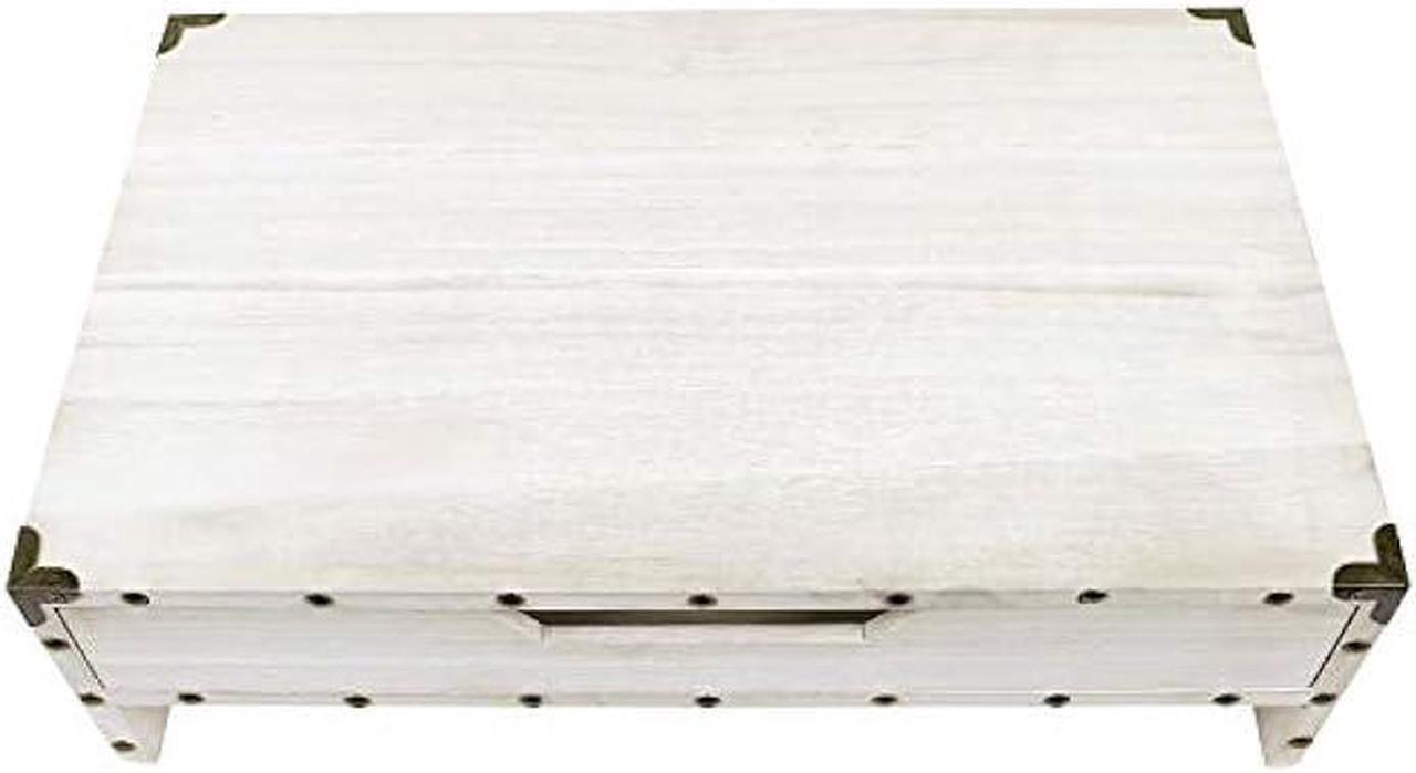 Alt view image 4 of 6 - Ikee Design Wooden Monitor Stand Riser with Drawer,Wood Desktop Stands for Laptop Computer/TV/PC, Wood Clutter-Free Desk Stand with Storage Organizer, 16 1/2 W x 10 1/4 D x 5 1/8 H, White