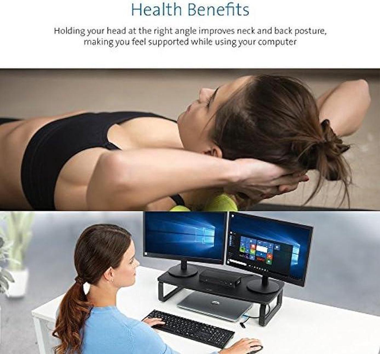 Alt view image 6 of 6 - Kensington SmartFit Extra Wide Monitor Stand (K52797WW), Black, 2 x 24 x 11.8