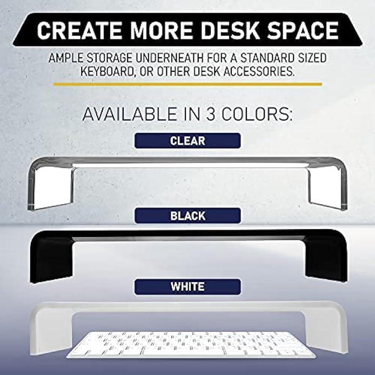 Alt view image 7 of 7 - Acrylic Monitor Stand with Matching Pen Holder, 12mm Thick Clear Acrylic Monitor Riser, Laptop Stand for Home, Office, and Work. Computer Desk Riser with Keyboard Storage for LCD LED TV Screen (Clear)