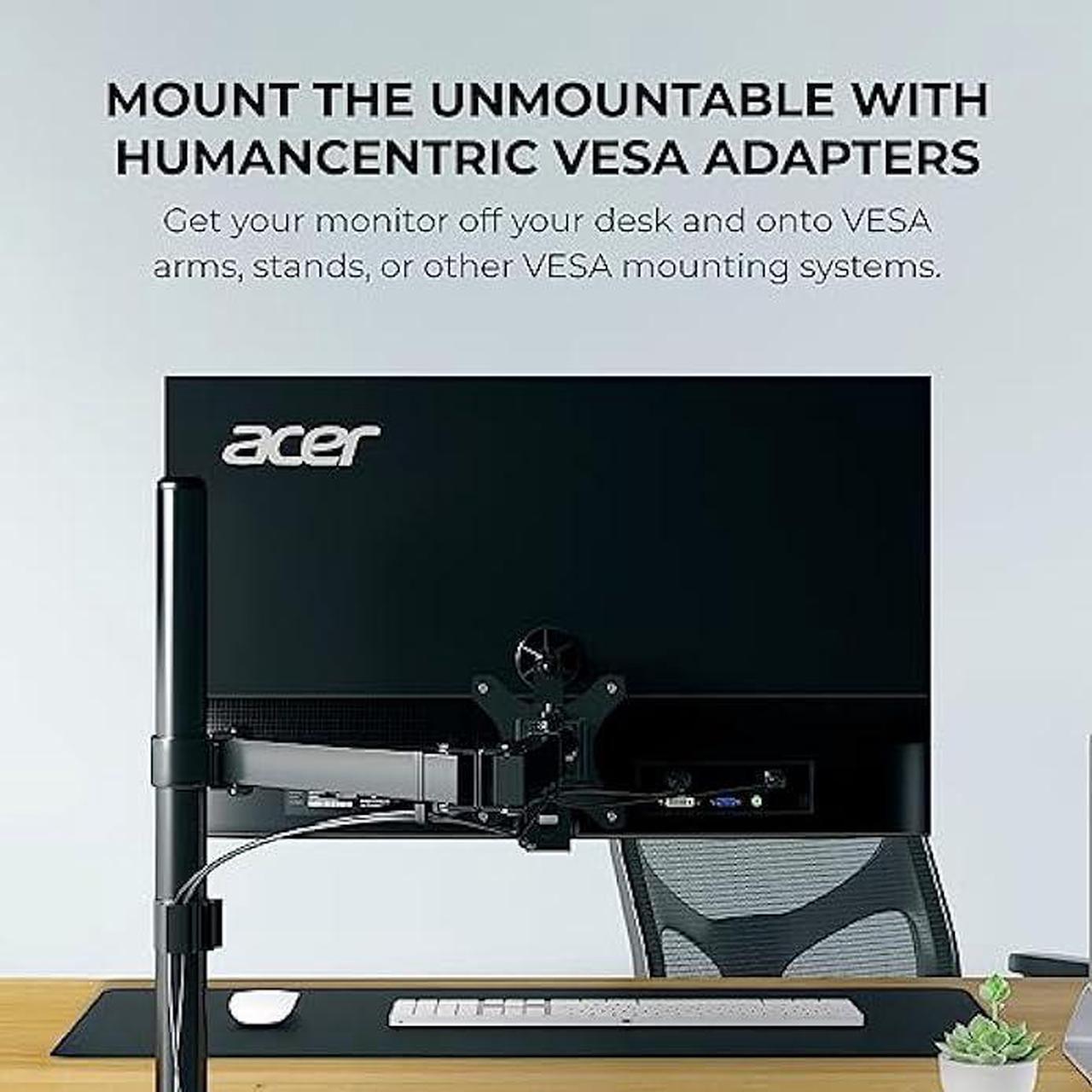 Alt view image 5 of 6 - HumanCentric VESA Mount Adapter Bracket, VESA Adapter Compatible with Acer Monitor R240HY bidx, R221Q, R271, SB220Q, R241Y, RT240Y, RT270, SA220Q, SA230 bi, SA240Y, SA270 Bbix, SB230, SB240Y and More