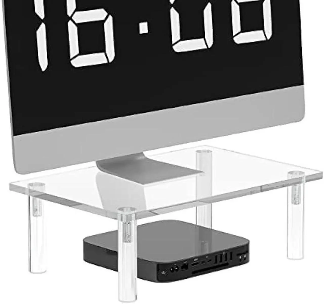 Main image of PANO-MOUNTS Acrylic Computer Countertop Organizer for Bathroom Bedroom Kitchen Office 11.8inch Clear Desktop Makeup Vanity Tray Perfume Spice Rack Shelf Organizer Stand Riser Decor