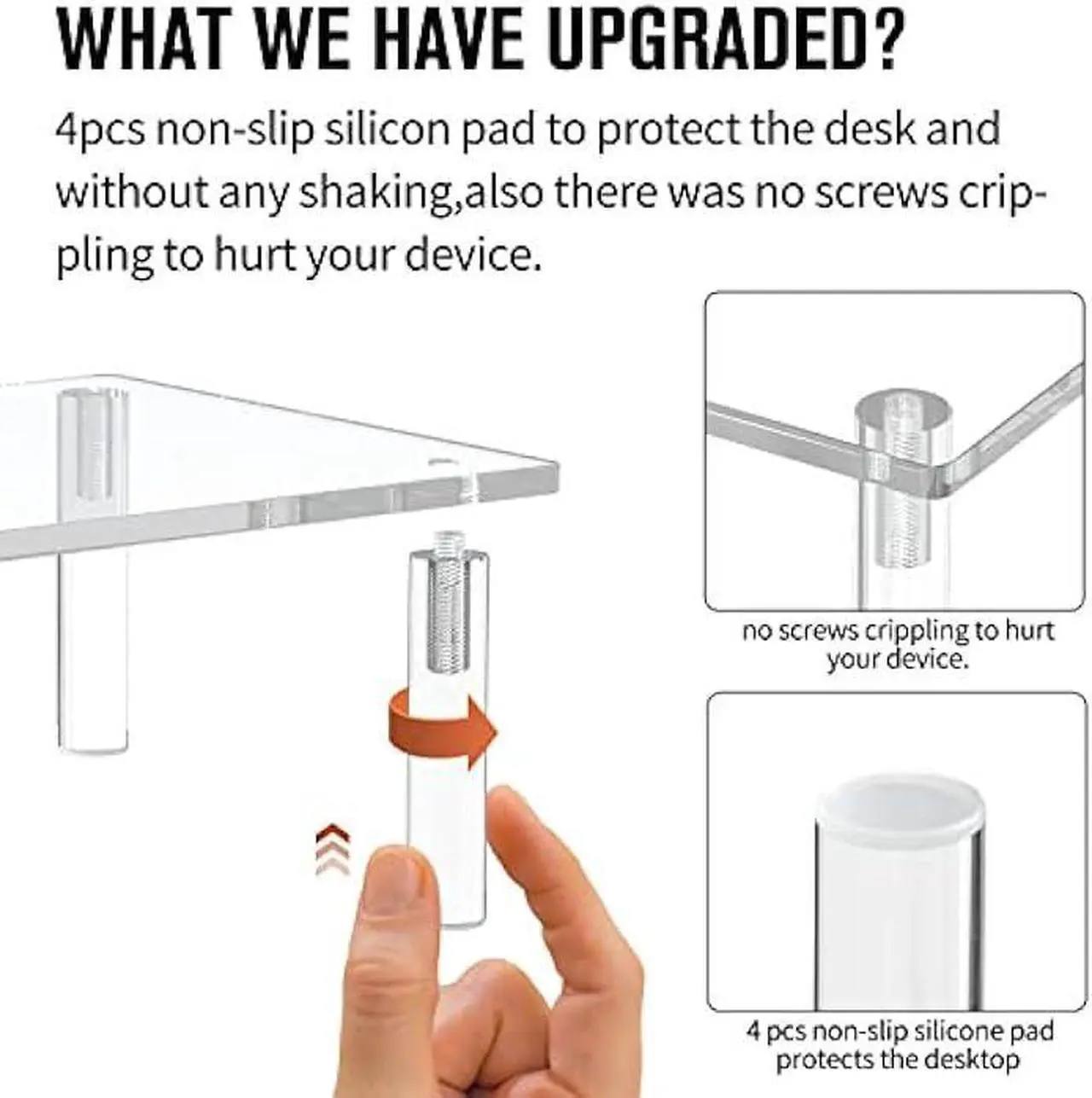 Alt view image 4 of 6 - PANO-MOUNTS Acrylic Computer Countertop Organizer for Bathroom Bedroom Kitchen Office 11.8inch Clear Desktop Makeup Vanity Tray Perfume Spice Rack Shelf Organizer Stand Riser Decor