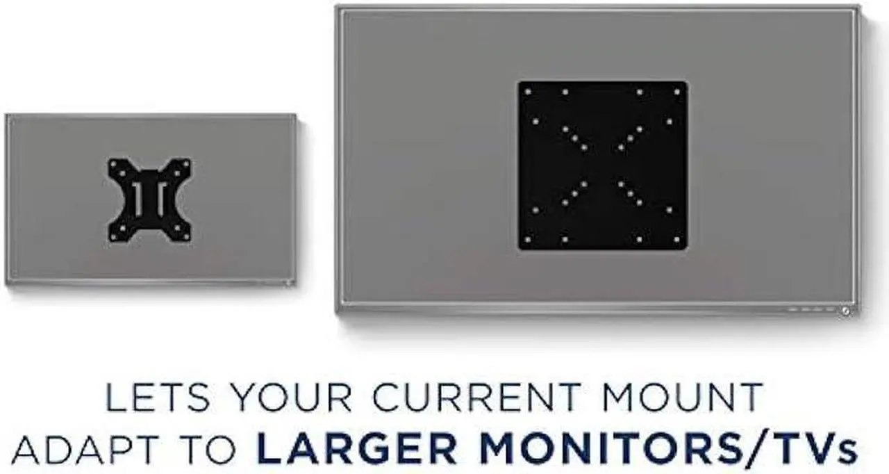 Alt view image 2 of 7 - Mount-It! VESA Mount Adapter Plate - Monitor and TV Mount Extender Conversion Kit Allows 75x75, 100x100 to Fit Up to 200x200 and 200x100 mm Patterns, Heavy-Gauge Steel, Hardware Included