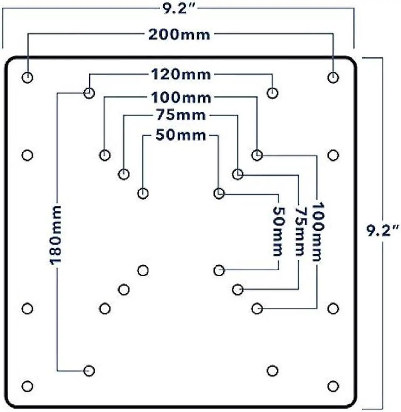 Alt view image 4 of 7 - Mount-It! VESA Mount Adapter Plate - Monitor and TV Mount Extender Conversion Kit Allows 75x75, 100x100 to Fit Up to 200x200 and 200x100 mm Patterns, Heavy-Gauge Steel, Hardware Included