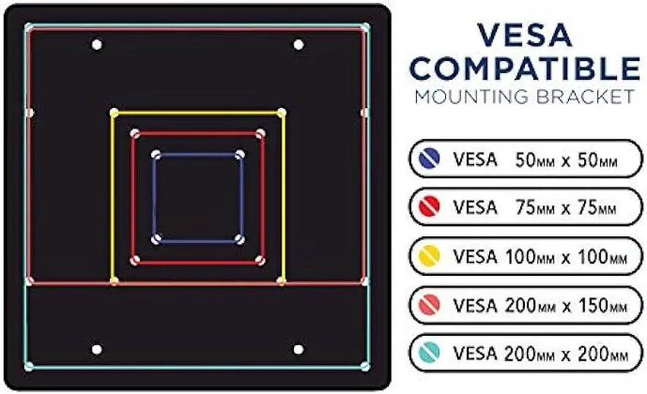 Alt view image 5 of 7 - Mount-It! VESA Mount Adapter Plate - Monitor and TV Mount Extender Conversion Kit Allows 75x75, 100x100 to Fit Up to 200x200 and 200x100 mm Patterns, Heavy-Gauge Steel, Hardware Included