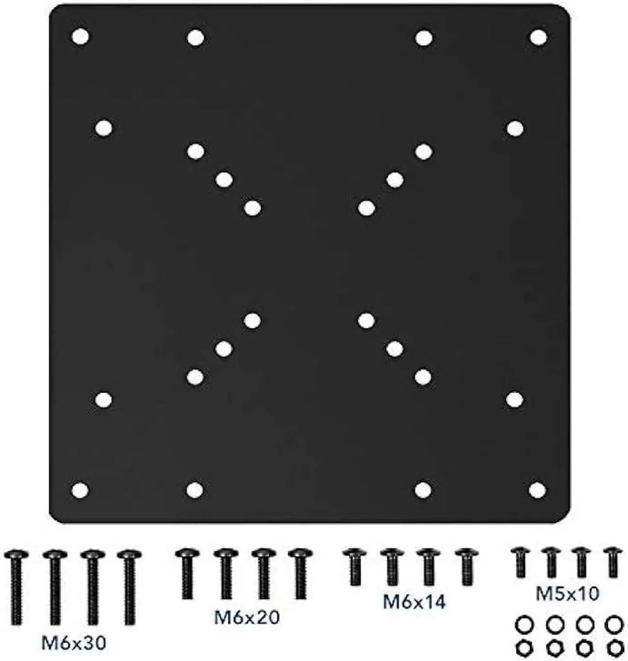 Alt view image 6 of 7 - Mount-It! VESA Mount Adapter Plate - Monitor and TV Mount Extender Conversion Kit Allows 75x75, 100x100 to Fit Up to 200x200 and 200x100 mm Patterns, Heavy-Gauge Steel, Hardware Included