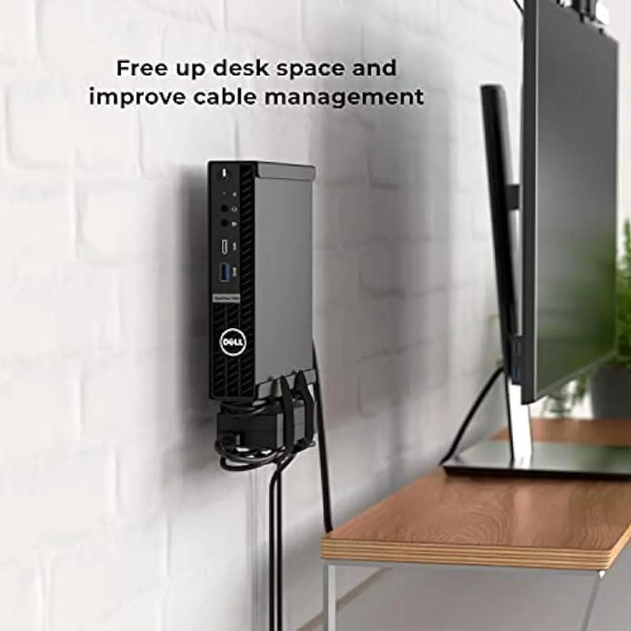 Alt view image 5 of 6 - HumanCentric Mount Compatible with Dell OptiPlex Micro Form Factor Case, VESA, Under Desk and Wall Mount Fits MFF 3040, 3046, 3050, 3060, 3070, 3080, 5050, 5060, 5070, 7040, 7050, 7060, 7070, and More
