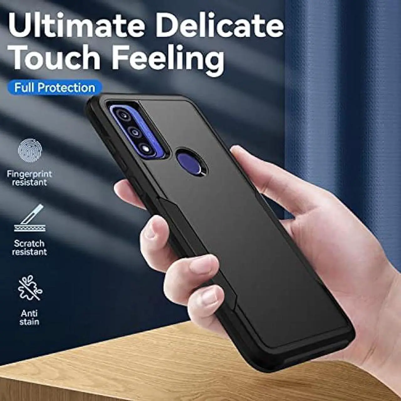 Alt view image 5 of 6 - Warsia for Moto G Pure Case, Moto G Power 2022 Case,with Screen Protector,[Military Grade Drop Tested] Heavy-Duty Tough Rugged Shockproof Protective Case for Motorola Moto G Pure (Black)
