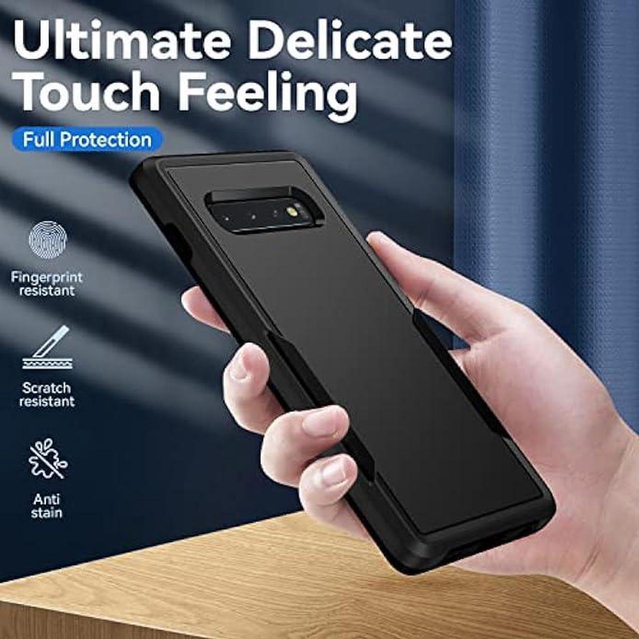 Alt view image 3 of 6 - for Galax S10 Plus Case,Samsung Galaxy S10 Plus Case,with Screen Protector [Military Grade Drop Tested] Heavy-Duty Tough Rugged Shockproof Protective Case for S10 Plus 6.4 inch, Black