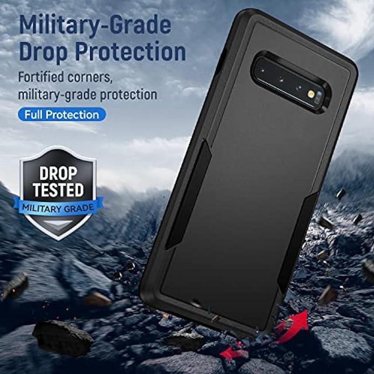 Alt view image 6 of 6 - for Galax S10 Plus Case,Samsung Galaxy S10 Plus Case,with Screen Protector [Military Grade Drop Tested] Heavy-Duty Tough Rugged Shockproof Protective Case for S10 Plus 6.4 inch, Black