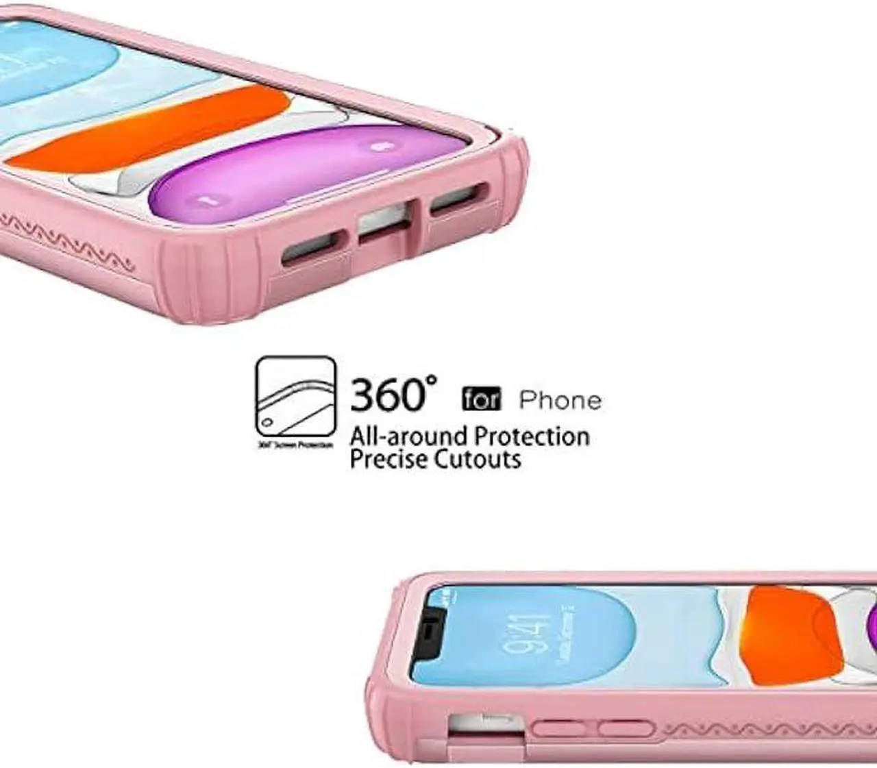 Alt view image 5 of 7 - WeLoveCase iPhone 11 Wallet Case for Women, Men Defender Credit Card Holder Cover with Hidden Mirror Three Layer Shockproof Heavy Duty Protection All-Round Armor Protective Case for iPhone 11 Pink