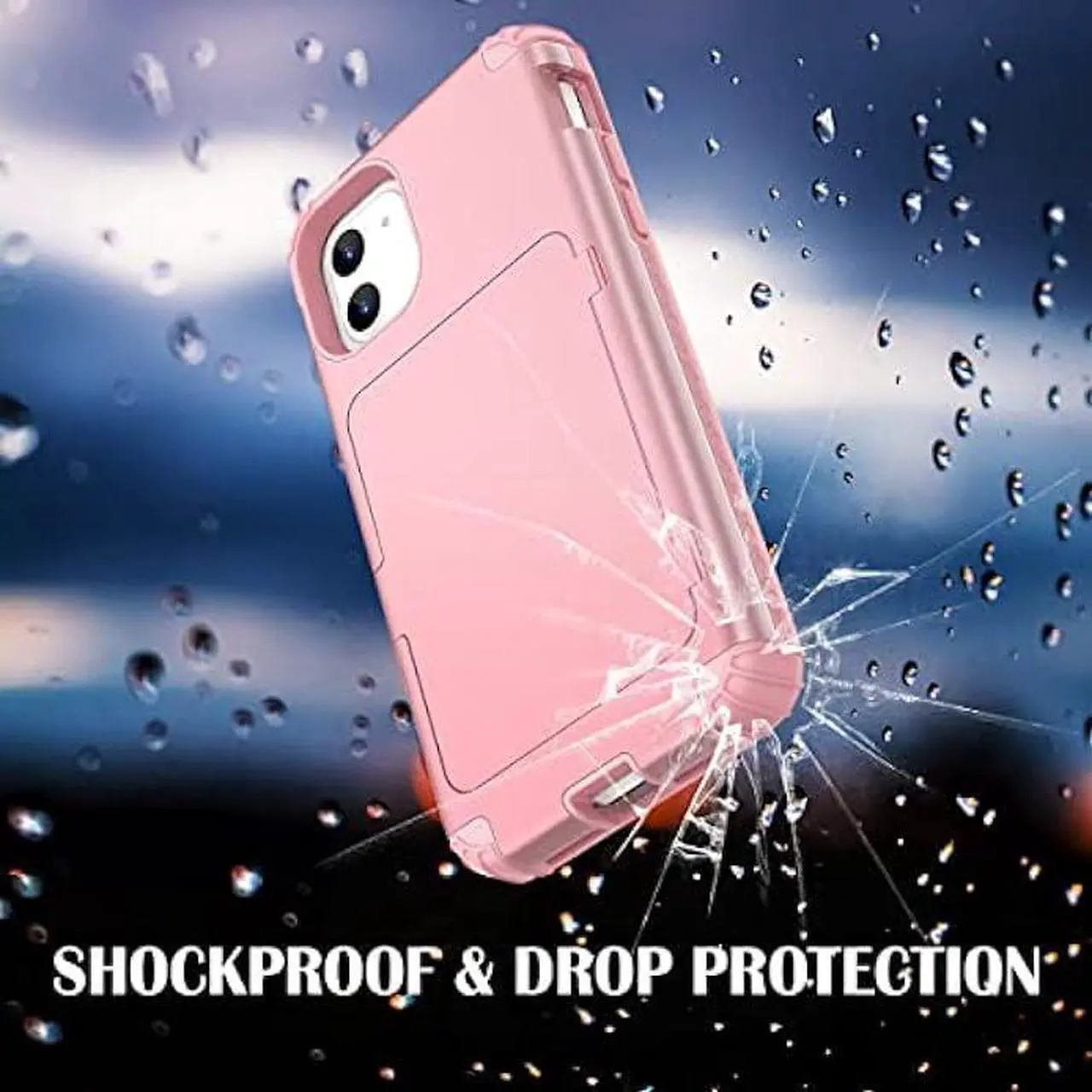 Alt view image 6 of 7 - WeLoveCase iPhone 11 Wallet Case for Women, Men Defender Credit Card Holder Cover with Hidden Mirror Three Layer Shockproof Heavy Duty Protection All-Round Armor Protective Case for iPhone 11 Pink