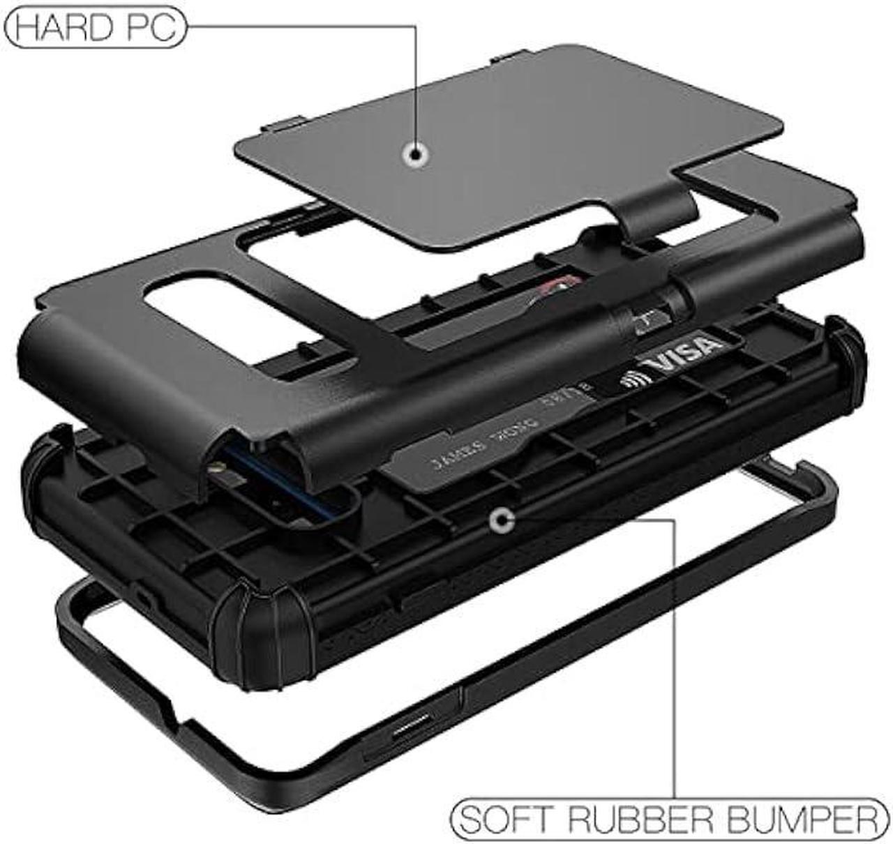 Alt view image 4 of 6 - WeLoveCase Galaxy S10 Wallet Case Defender Wallet Credit Card Holder Cover with Hidden Mirror Three Layer Shockproof Heavy Duty Protection All-Round Protective Case for Samsung Galaxy S10 Black