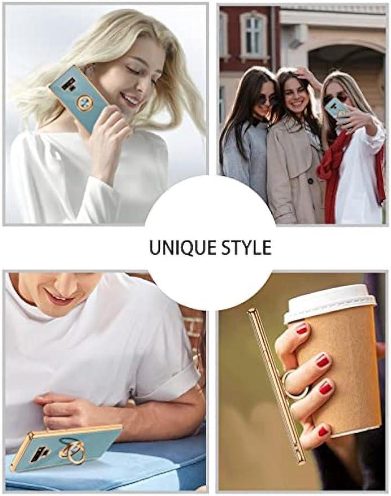 Alt view image 7 of 7 - DUEDUE for Samsung Galaxy Note 9 Case with Ring Holder Kickstand 360 Degree Rotation Magnetic Car Finger Soft TPU Slim Cover Shockproof Protective Phone Case for Samsung Note 9 6.4 Inch, Gray Green