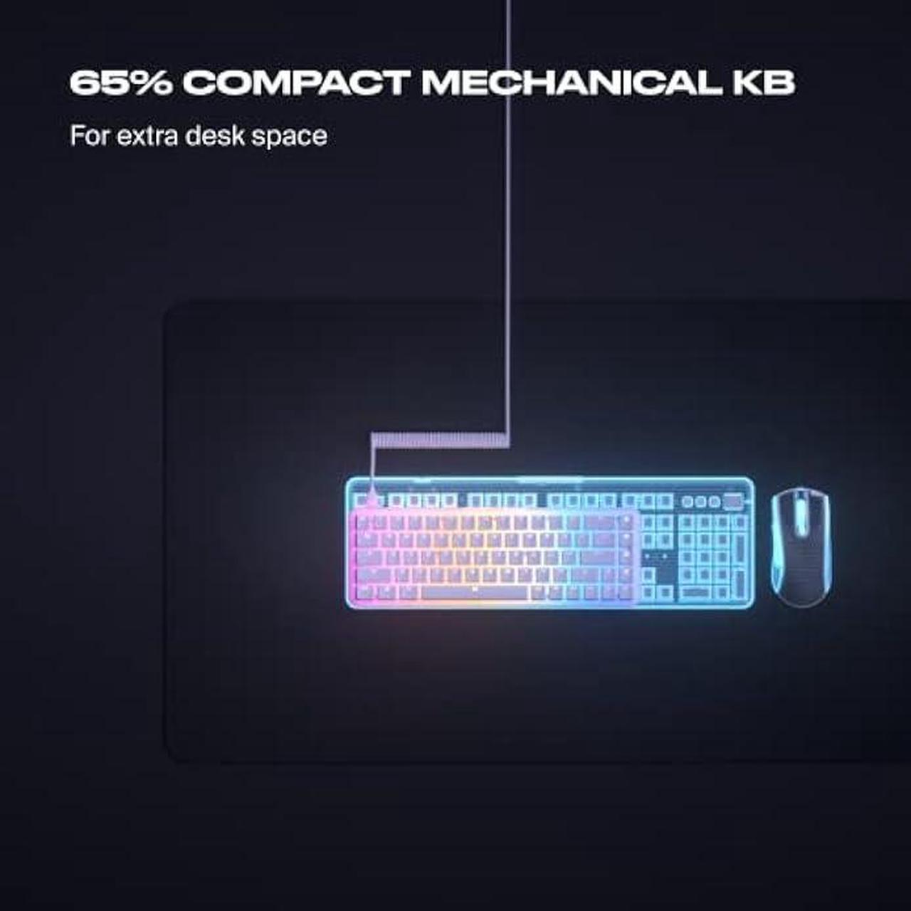 Alt view image 4 of 6 - Fnatic STREAK65 LP | White | Compact RGB Gaming Mechanical Keyboard Speed Switches | PBT Doubleshot Keycaps | 65% Layout (60 65 Percent) Low Profile Esports Keyboard (US ANSI Layout, QWERTY)