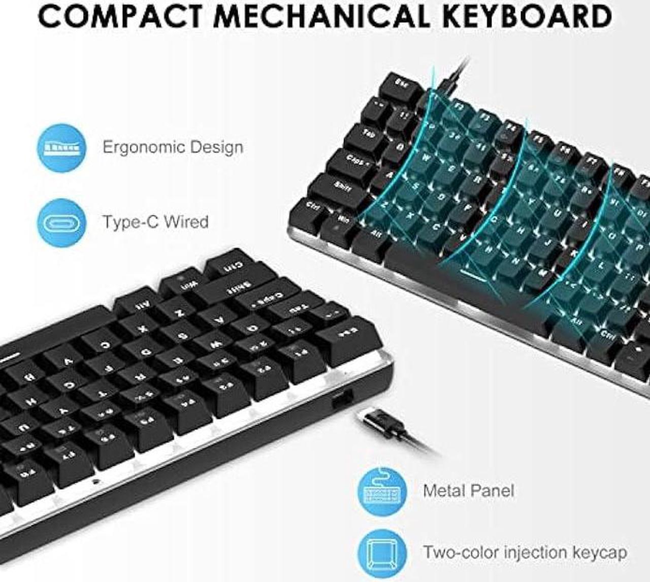 Alt view image 6 of 6 - LexonElec Wired Mechanical Gaming Keyboard Hot-Swappable Compact 82 Keys,9 Dye Sublimation Keycaps,White Backlit,Detachable Type-C,Ergonomic for Windows PC Gamers(Red Switch,Black)