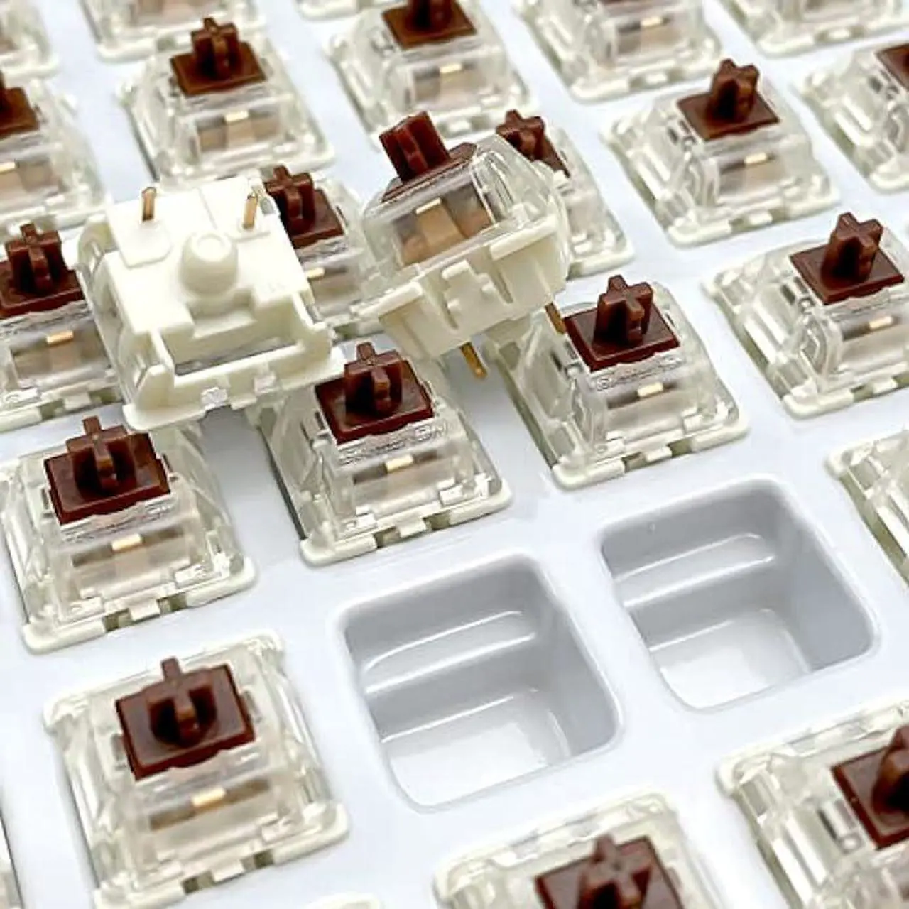 Alt view image 3 of 6 - kutethy Gateron G Brown Pro Switches Pre-lubed 3pin RGB SMD Tactile for Gaming Mechanical Keyboard (72 Pcs, Brown)