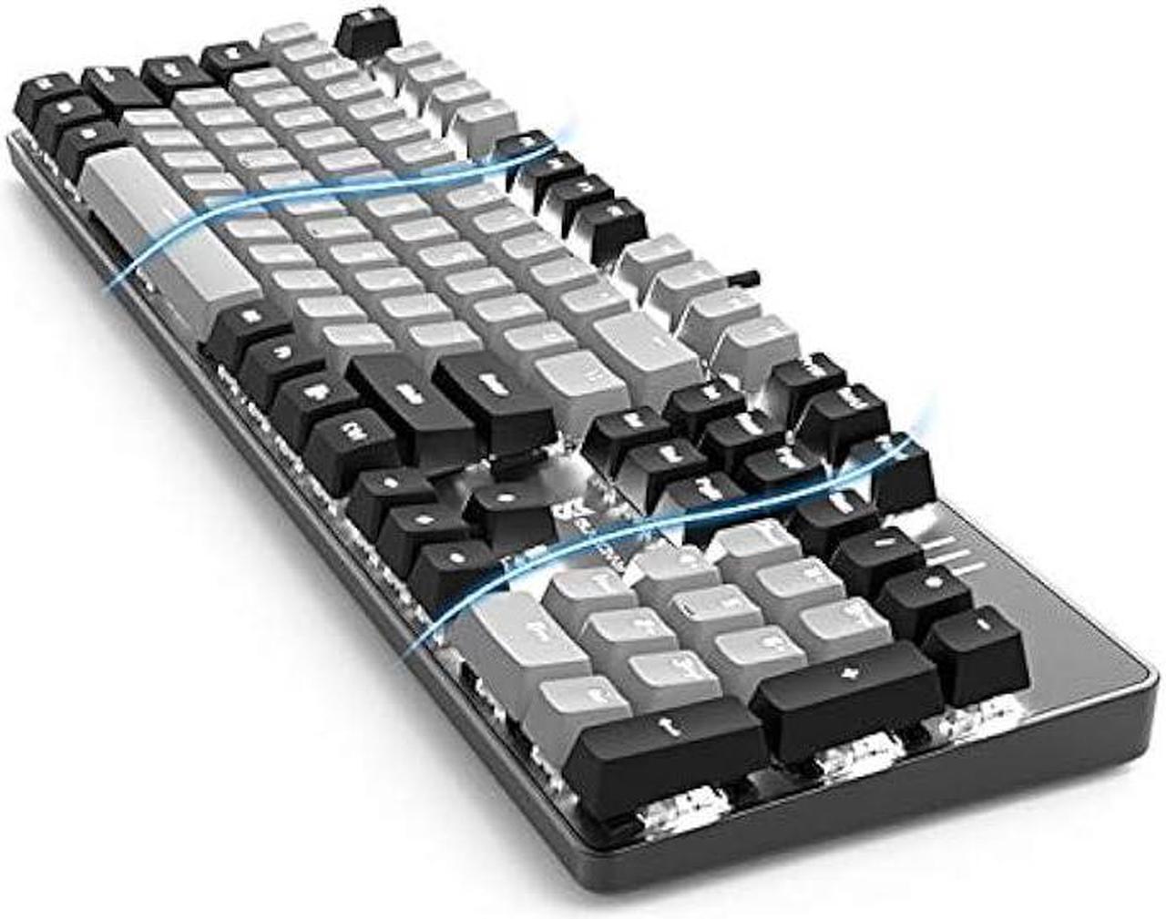 Alt view image 3 of 5 - Qisan Mechanical Gaming Keyboard Full Size 104 Keys US Layout Wired Blue Switch Backlit Keyboard with Black & Grey Color