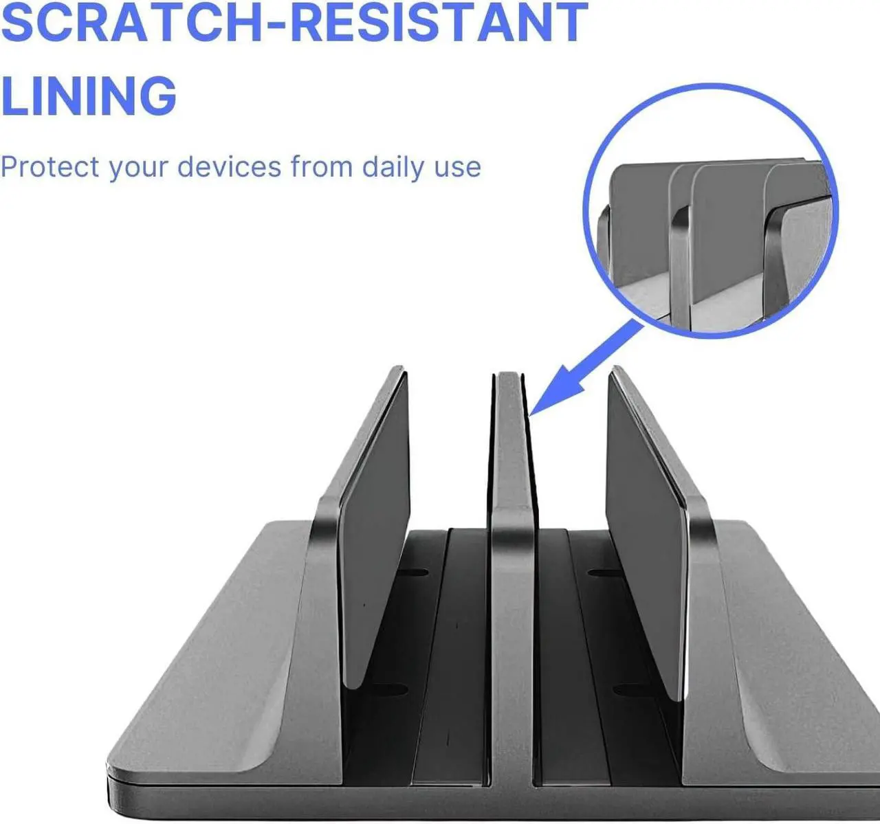 Alt view image 5 of 7 - Unitronworld Dual Laptop Holder Vertical Laptop Stand MacBook Stand Desk Adjustable Closed Double Laptop Stand Laptop Dock Laptop Vertical Stand MacBook Pro Stand Air Surface Stand Notebook