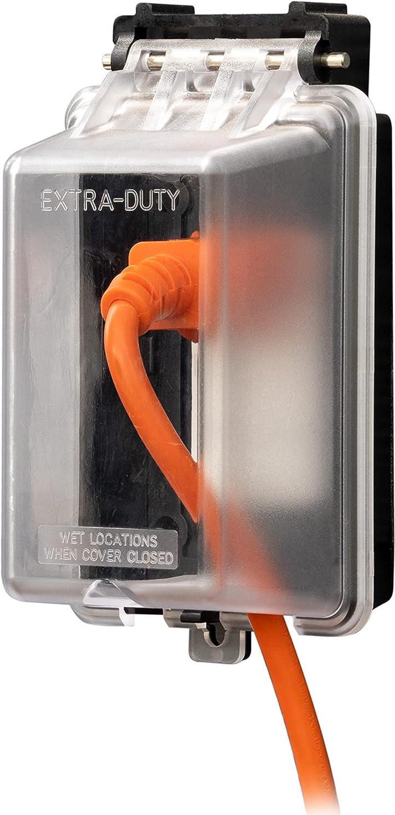 Main image of UltraPro, Black, Outdoor Electrical Outlet Cover, Single Gang, Weatherproof Enclosure, Rated for Wet Locations, 49204