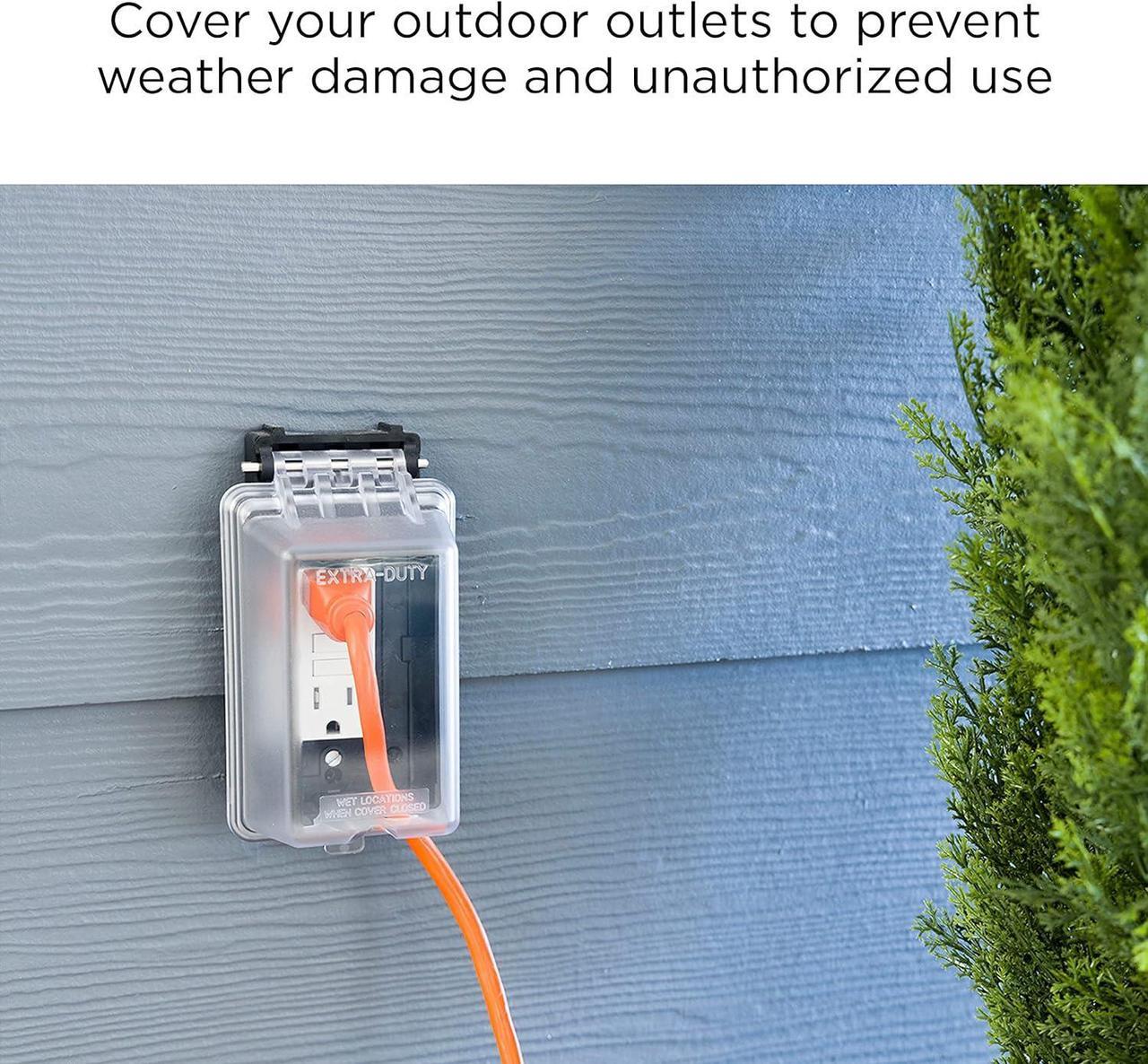 Alt view image 4 of 7 - UltraPro, Black, Outdoor Electrical Outlet Cover, Single Gang, Weatherproof Enclosure, Rated for Wet Locations, 49204