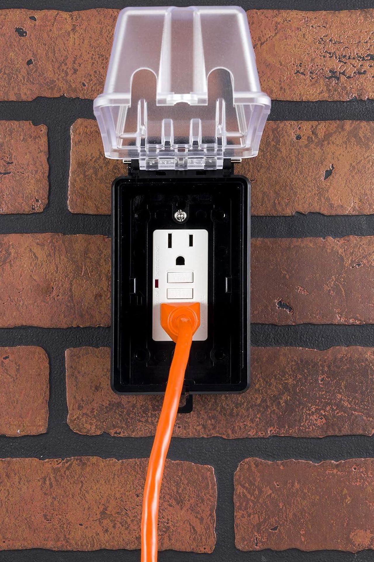 Alt view image 7 of 7 - UltraPro, Black, Outdoor Electrical Outlet Cover, Single Gang, Weatherproof Enclosure, Rated for Wet Locations, 49204