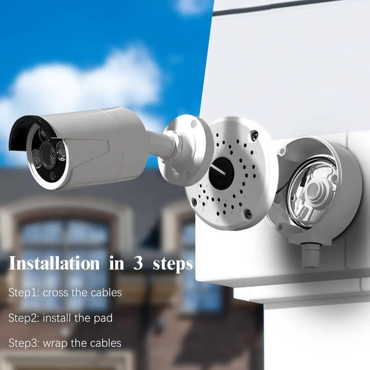 Alt view image 2 of 7 - (New Upgrade) Security Camera Junction Box,Universal IP Camera Mount,Security Camera Bracket Outdoor,Metal Aluminum Waterproof Security Camera Mount,Blink Camera Mount