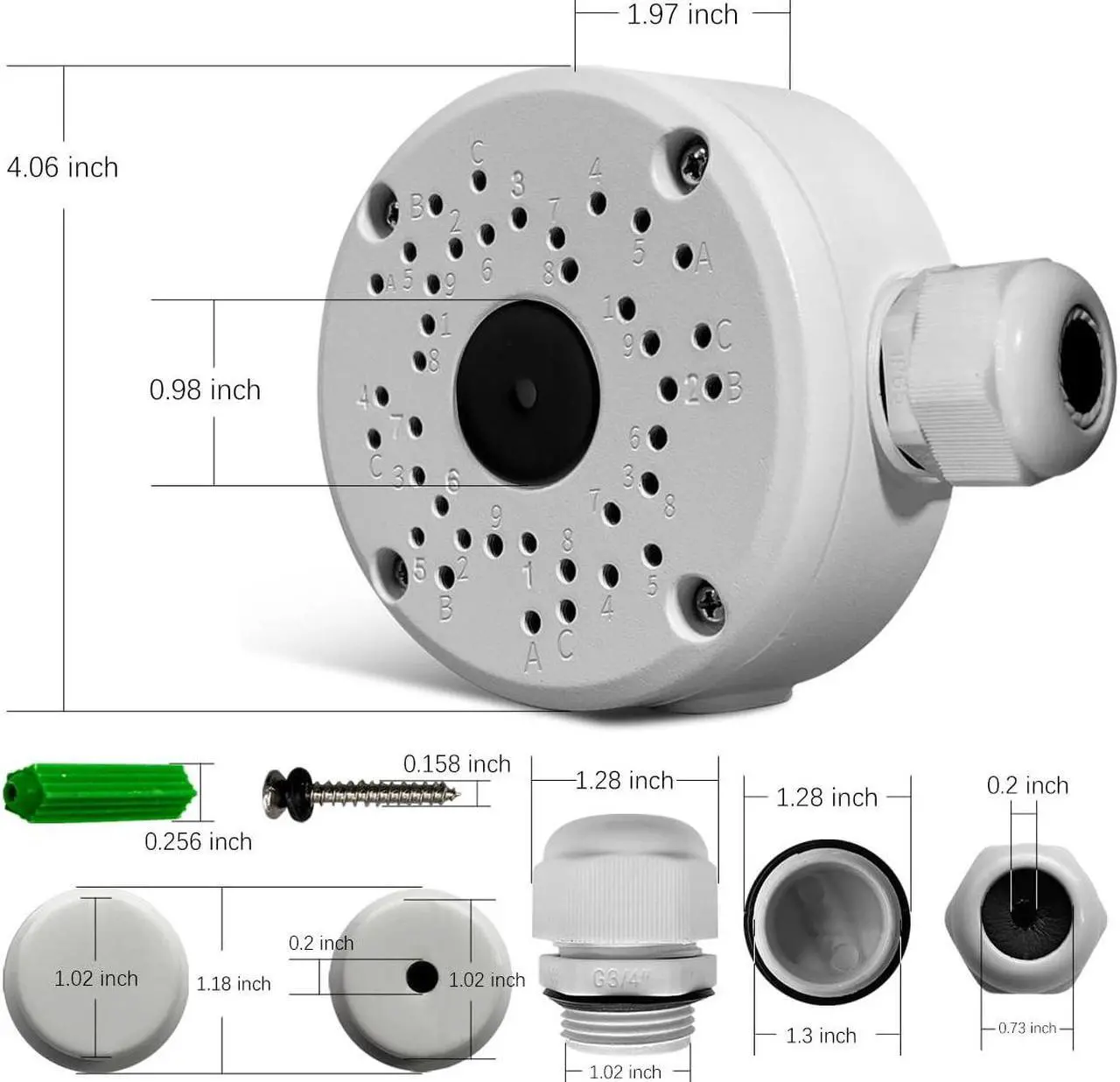 Alt view image 7 of 7 - (New Upgrade) Security Camera Junction Box,Universal IP Camera Mount,Security Camera Bracket Outdoor,Metal Aluminum Waterproof Security Camera Mount,Blink Camera Mount