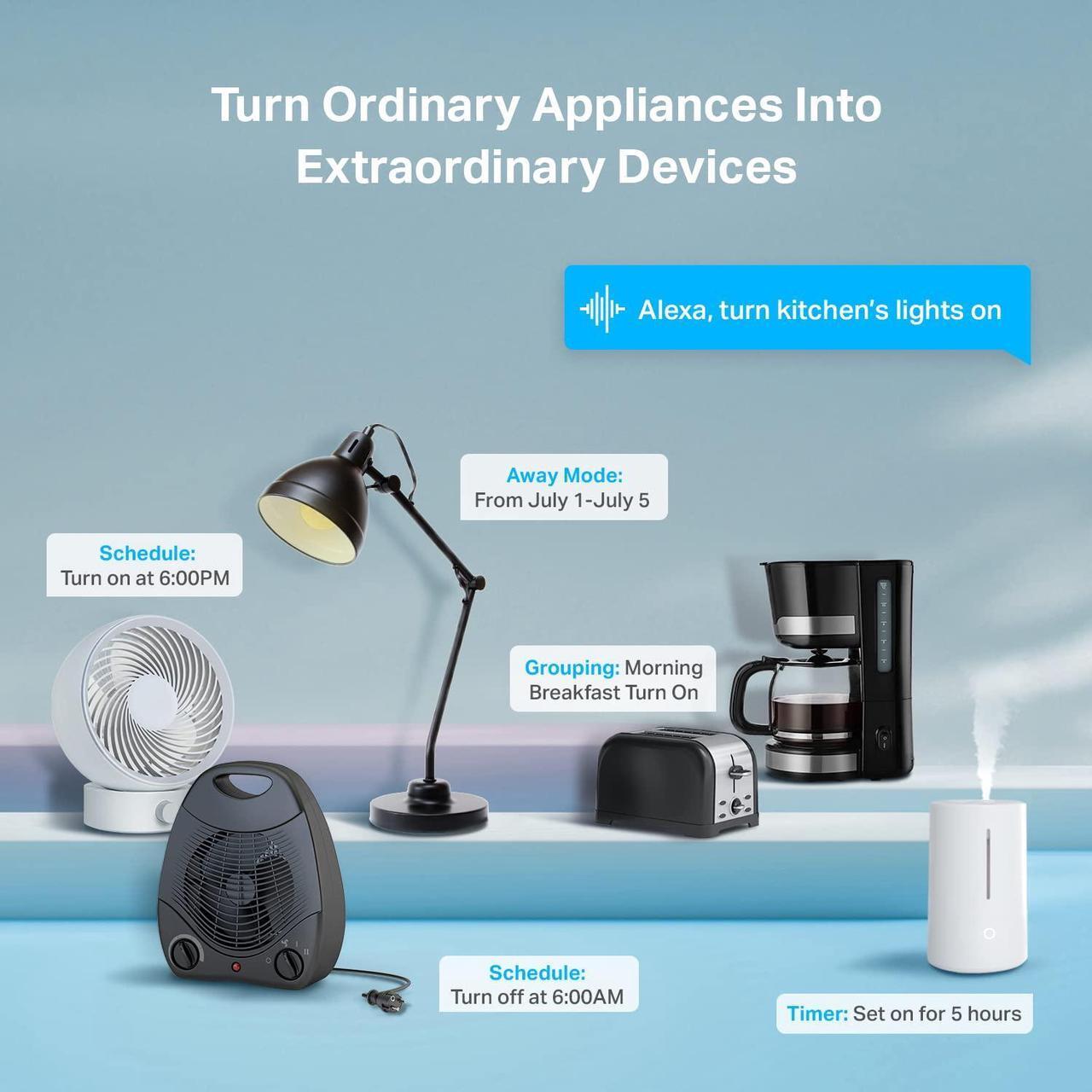 Alt view image 4 of 7 - Kasa Smart Plug Ultra Mini 15A, Smart Home Wi-Fi Outlet Works with Alexa, Google Home & IFTTT, No Hub Required, UL Certified, 2.4G WiFi Only, 2 Count (Pack of 1)(EP10P2) , White