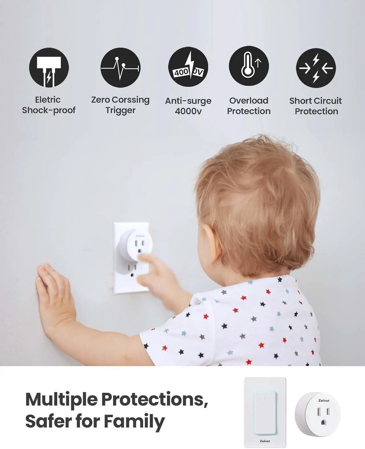 Alt view image 5 of 6 - Remote Control Outlet Plug Switch, Buckle Design & Removable Wireless Light Switch, 300 ft, 15A/1500W, Programmable, for Household Appliances(3 Pack)
