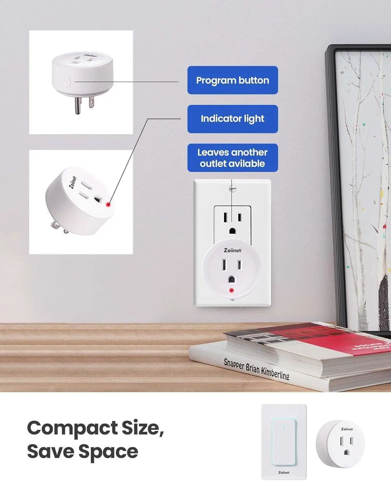 Alt view image 3 of 6 - Remote Control Outlet Plug Switch, Buckle Design & Removable Wireless Light Switch, 300 ft, 15A/1500W, Programmable, for Household Appliances(3 Pack)
