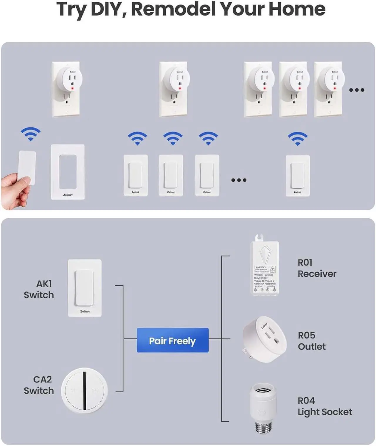 Alt view image 2 of 6 - Remote Control Outlet Plug Switch, Buckle Design & Removable Wireless Light Switch, 300 ft, 15A/1500W, Programmable, for Household Appliances(3 Pack)