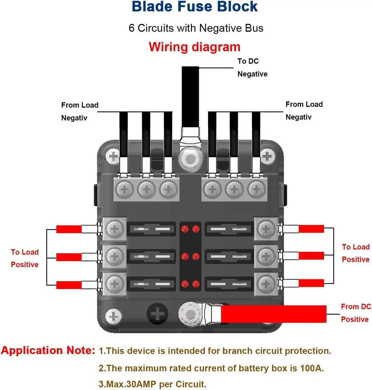 Alt view image 4 of 7 - BlueFire 6 Way Blade Fuse Box Fuse Box Holder Standard Circuit Fuse Holder Box Block with LED Light Indication & Protection Cover for Car Boat Marine Trike Car Truck Vehicle SUV Yacht RV