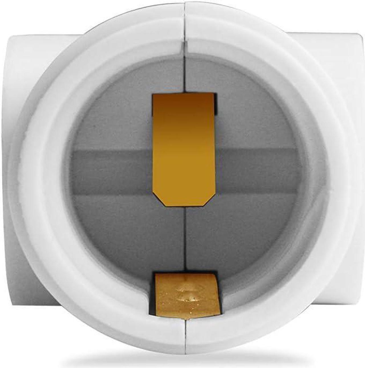 Alt view image 3 of 3 - 2 Outlet Light Socket to Plug Adapter, Electrical Screw in Light Bulb Socket Outlet Adapter, Lamp Holder, Dual Polarized E26 ETL, White (4PACK)