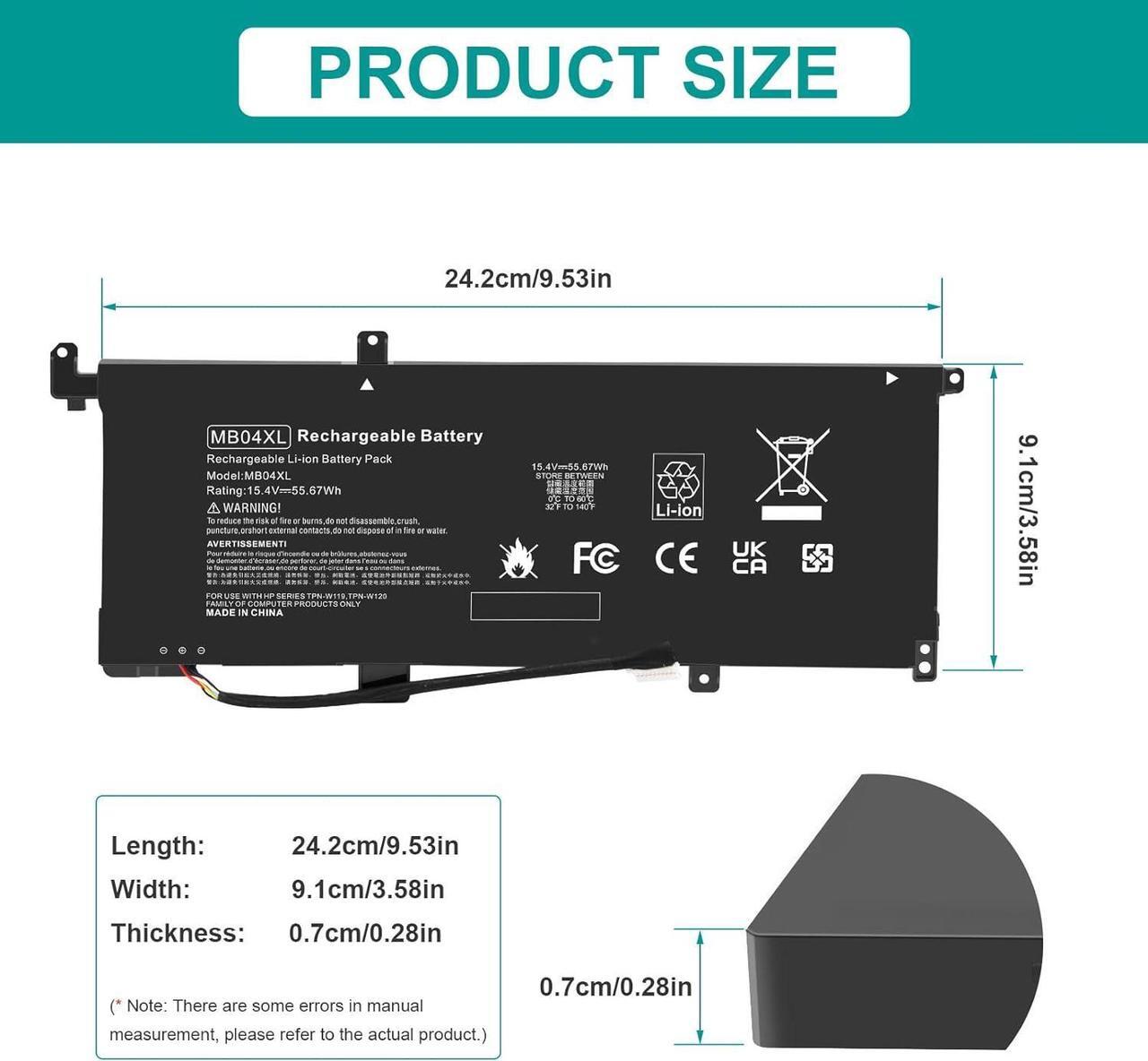 Alt view image 3 of 7 - Fancy Buying MB04XL Battery for HP Envy X360 Convertible M6-AQ000 M6-AQ105DX M6-AQ003DX M6-AQ103DX M6-AR004DX 15-AQ 15-AQ005NA AQ101NG AQ015NR AQ273CL AQ173CL 15t-AQ200 843538-541 844204-850