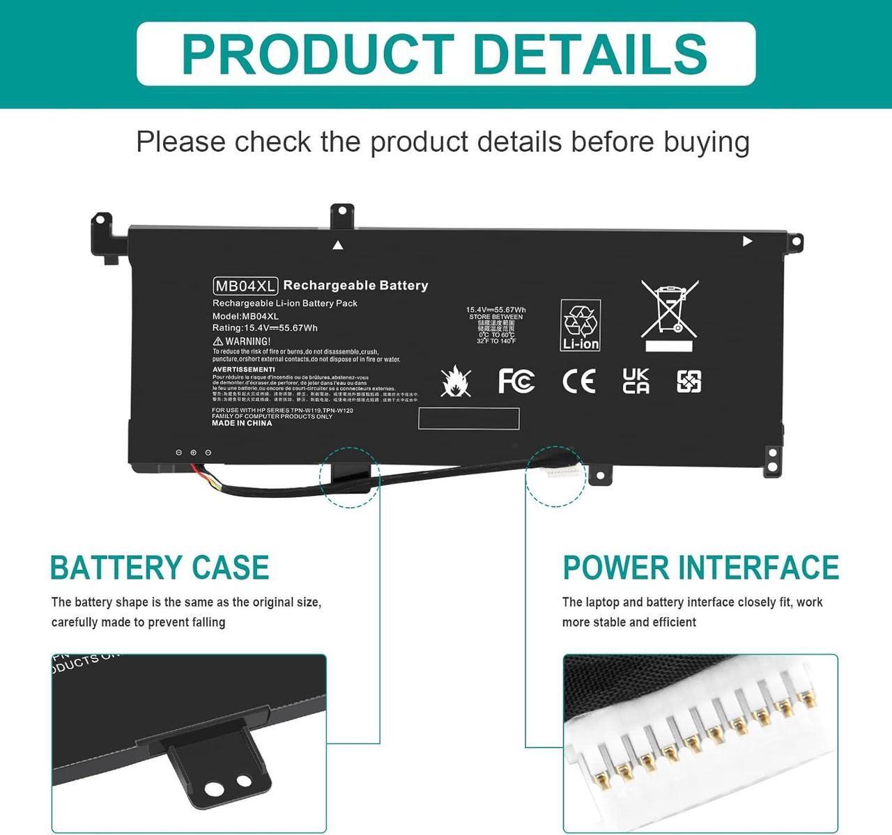 Alt view image 4 of 7 - Fancy Buying MB04XL Battery for HP Envy X360 Convertible M6-AQ000 M6-AQ105DX M6-AQ003DX M6-AQ103DX M6-AR004DX 15-AQ 15-AQ005NA AQ101NG AQ015NR AQ273CL AQ173CL 15t-AQ200 843538-541 844204-850