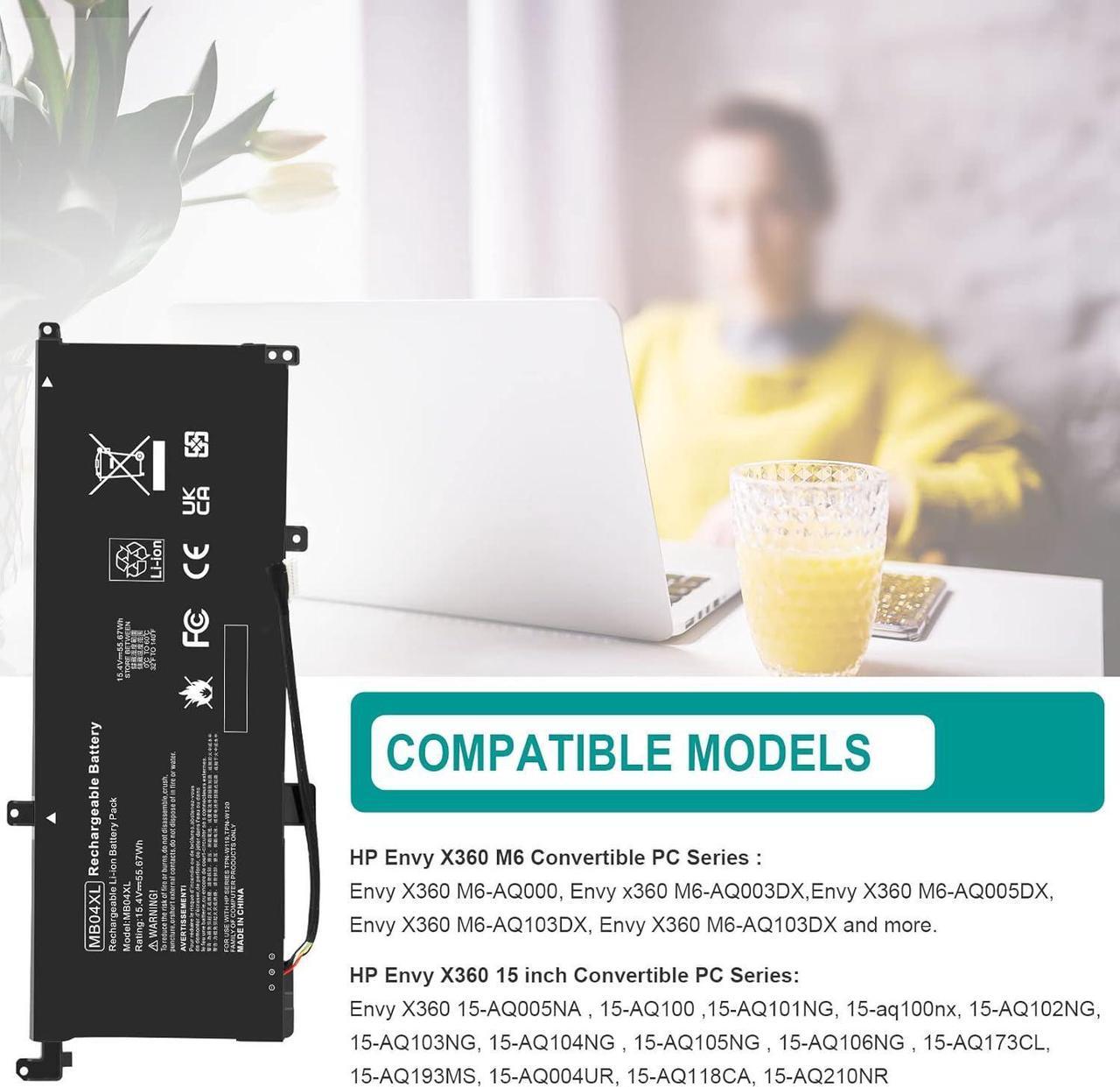 Alt view image 6 of 7 - Fancy Buying MB04XL Battery for HP Envy X360 Convertible M6-AQ000 M6-AQ105DX M6-AQ003DX M6-AQ103DX M6-AR004DX 15-AQ 15-AQ005NA AQ101NG AQ015NR AQ273CL AQ173CL 15t-AQ200 843538-541 844204-850