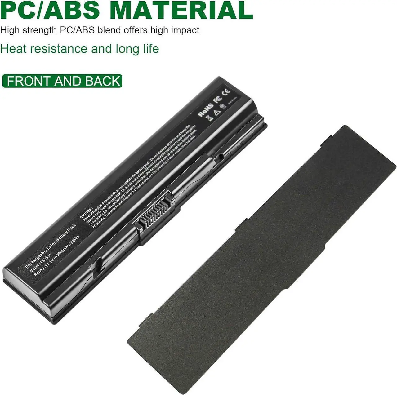 Alt view image 2 of 7 - PA3534U-1BRS Battery for Toshiba PA3534U-1BAS PA3534U-1BRM PA3533U-1BRS PA3533U-1BAS PA3535U-1BRS PA3535U-1BAS PA3682U-1BRS PA3727-1BAS PA3727U-1BRS A200 A210 A300 A350 A355 L300 L305 L450 L500 L505