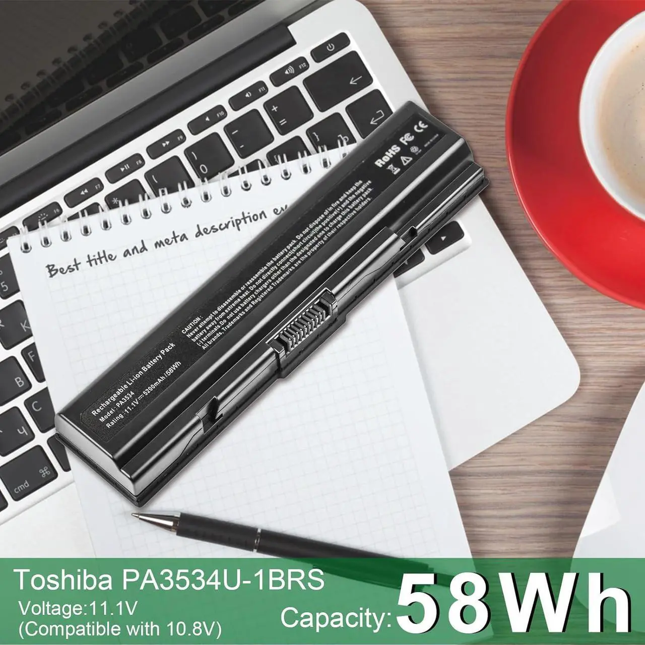 Alt view image 7 of 7 - PA3534U-1BRS Battery for Toshiba PA3534U-1BAS PA3534U-1BRM PA3533U-1BRS PA3533U-1BAS PA3535U-1BRS PA3535U-1BAS PA3682U-1BRS PA3727-1BAS PA3727U-1BRS A200 A210 A300 A350 A355 L300 L305 L450 L500 L505