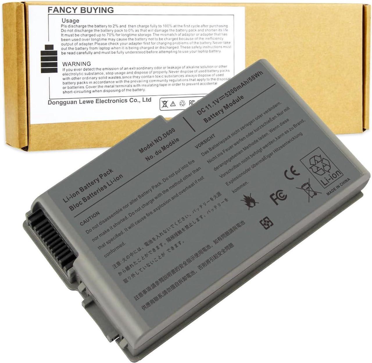 Main image of Fancy Buying Latitude D600 Laptop Battery for Dell Latitude D505 D610 D520 D500 D510 D530 / 600M, fits P/N C1295 6Y270 3R305-12 Months Warranty (6 Cells 11.1V 5200mAh)