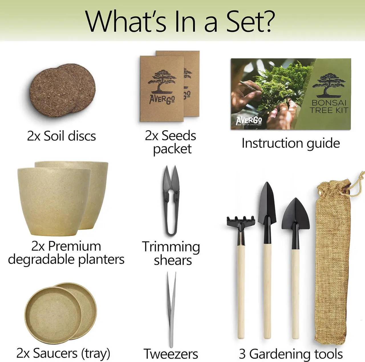 Alt view image 5 of 7 - Bonsai Growing Seed Kit - 2X Japanese Bonsai Trees | Complete Indoor Starter Kit for Growing Bonsai Trees + Tools + Planters | Gardening Gifts for Women & Men